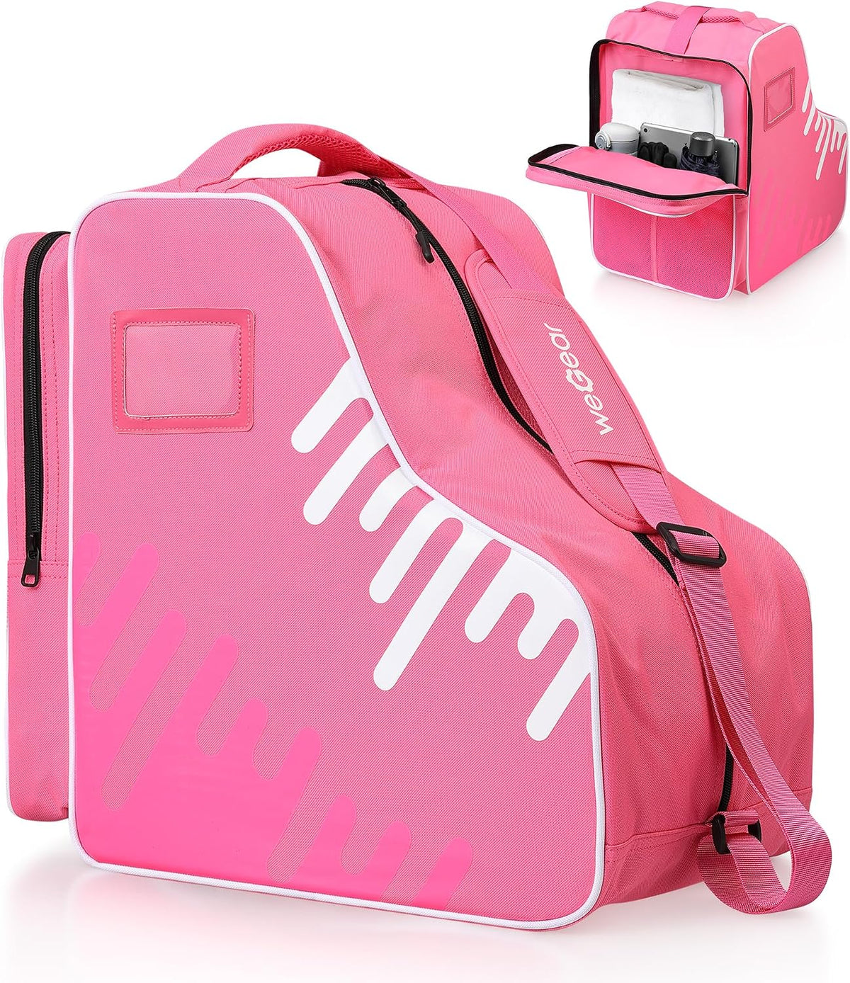 Large Capacity Skate Bag for Adults With Adjustable Shoulder Strap - Nylon Carry Bag for Roller, Ice, and Inline Skates - for Girls, Boys, Women, Men