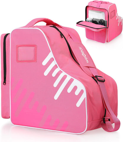 Large Capacity Skate Bag for Adults With Adjustable Shoulder Strap - Nylon Carry Bag for Roller, Ice, and Inline Skates - for Girls, Boys, Women, Men