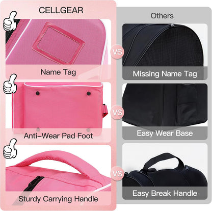 Large Capacity Skate Bag for Adults With Adjustable Shoulder Strap - Nylon Carry Bag for Roller, Ice, and Inline Skates - for Girls, Boys, Women, Men
