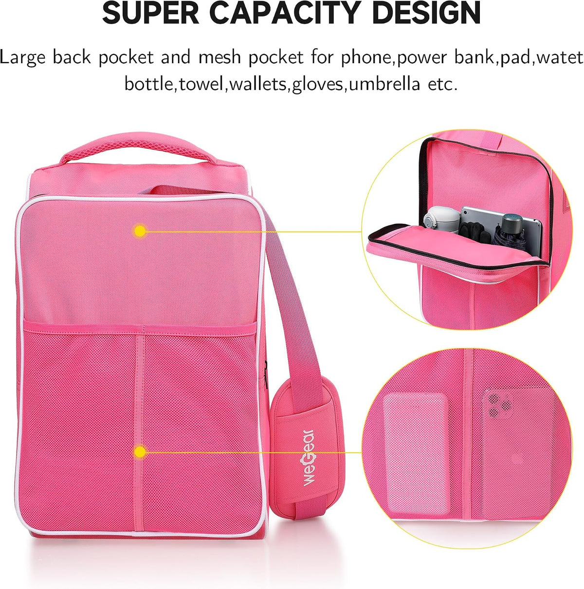 Large Capacity Skate Bag for Adults With Adjustable Shoulder Strap - Nylon Carry Bag for Roller, Ice, and Inline Skates - for Girls, Boys, Women, Men