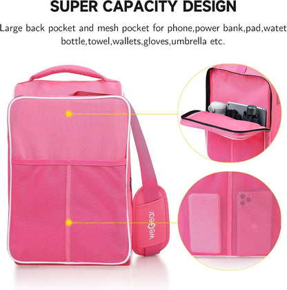 Large Capacity Skate Bag for Adults With Adjustable Shoulder Strap - Nylon Carry Bag for Roller, Ice, and Inline Skates - for Girls, Boys, Women, Men