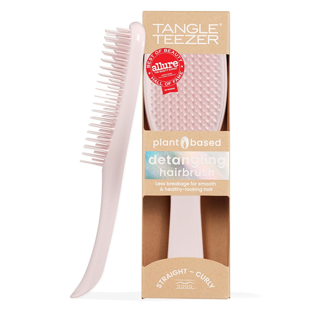 Plant-Based Ultimate Detangler Brush, All Hair Types, Pink