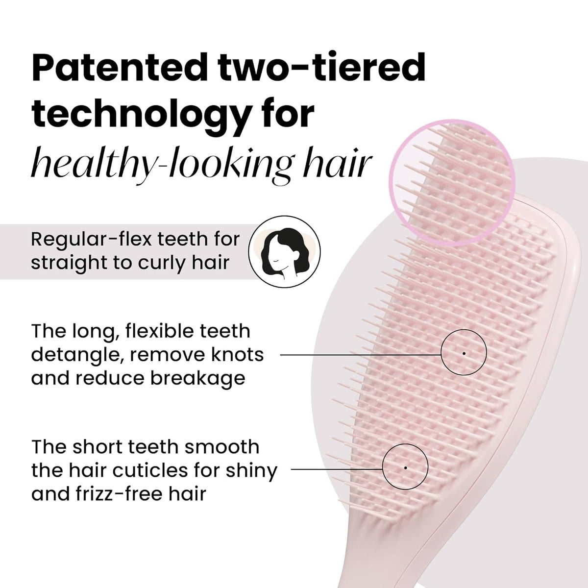 Plant-Based Ultimate Detangler Brush, All Hair Types, Pink