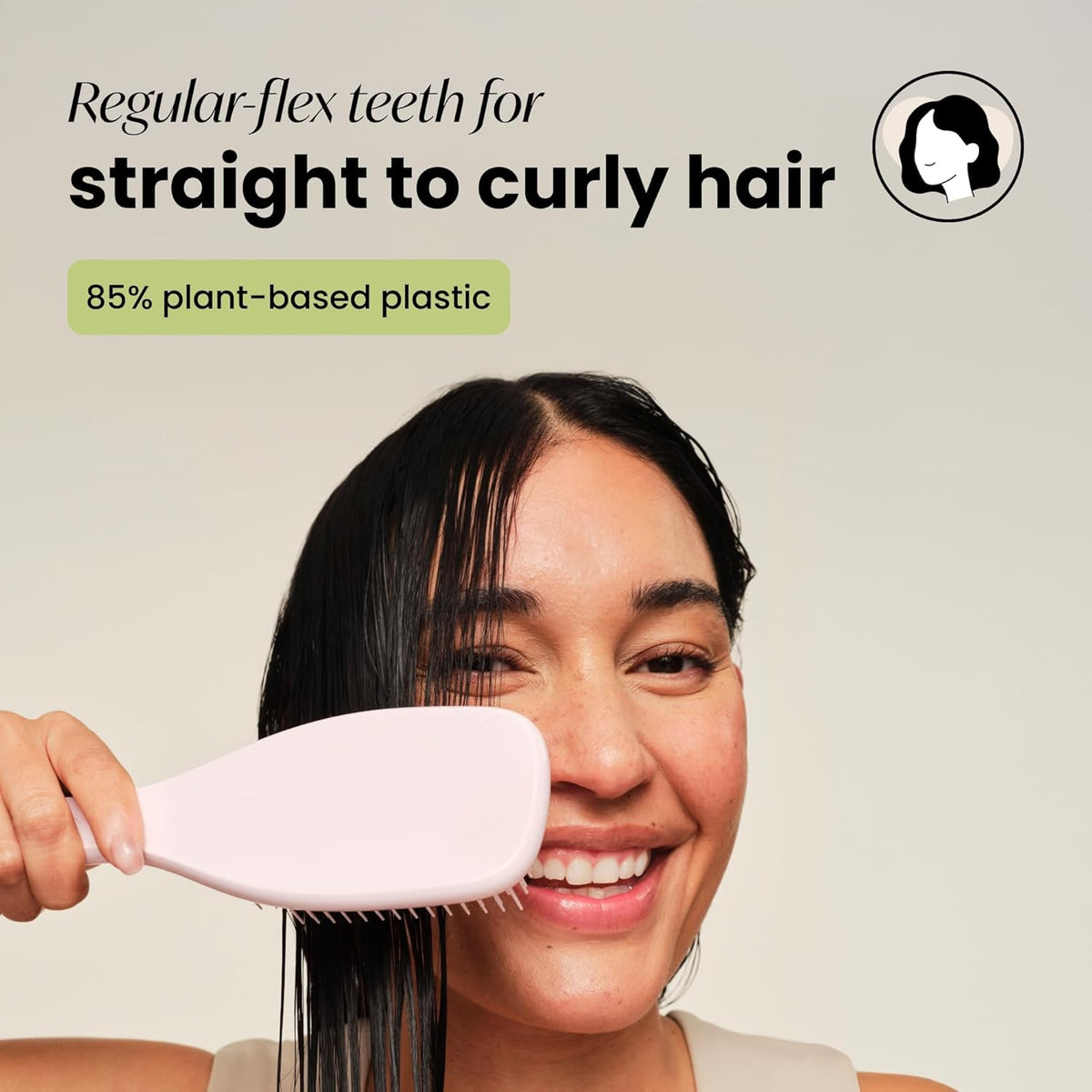 Plant-Based Ultimate Detangler Brush, All Hair Types, Pink