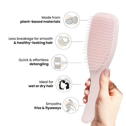 Plant-Based Ultimate Detangler Brush, All Hair Types, Pink