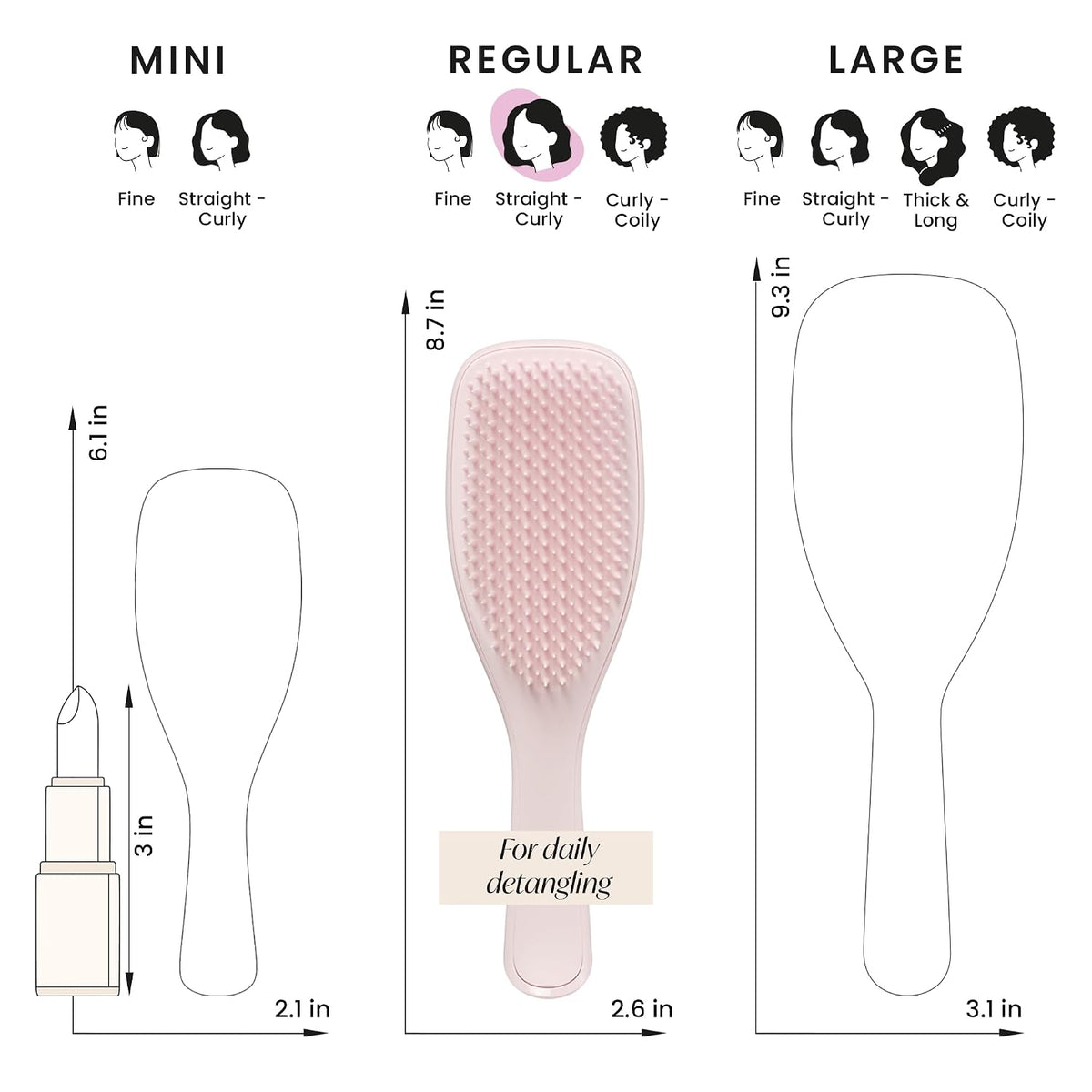 Plant-Based Ultimate Detangler Brush, All Hair Types, Pink