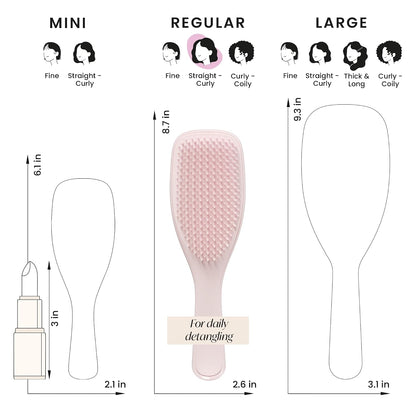 Plant-Based Ultimate Detangler Brush, All Hair Types, Pink
