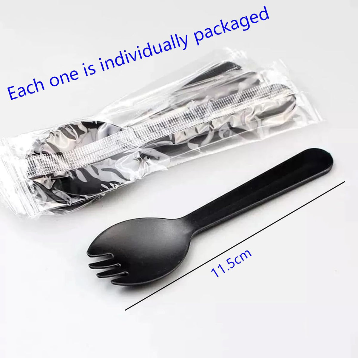 100PCS Disposable Plastic Sporks, Individually Wrapped Forks for Ice Cream, Cake, 4.2 Inch Mini Spoons and Sporks for Desserts, Yogurt, Fruit, Salad （Pink）