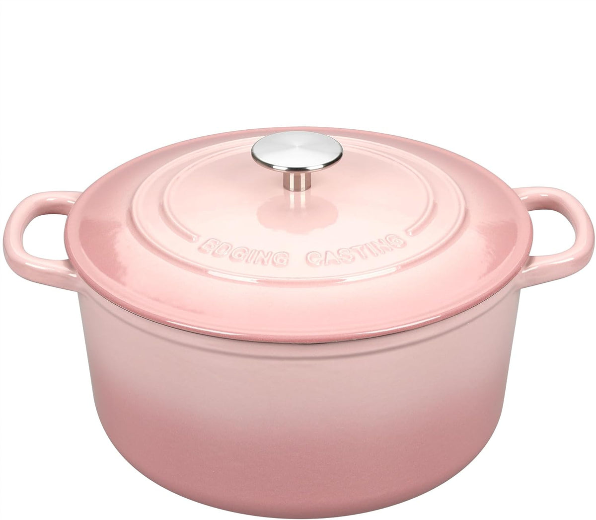 EDGING CASTING Enameled Cast Iron Dutch Oven with Sourdough Bread Baking Kit, Bread Dutch Oven with Lid, Includes Proofing Basket & Baking Tools, 5qt, Pink