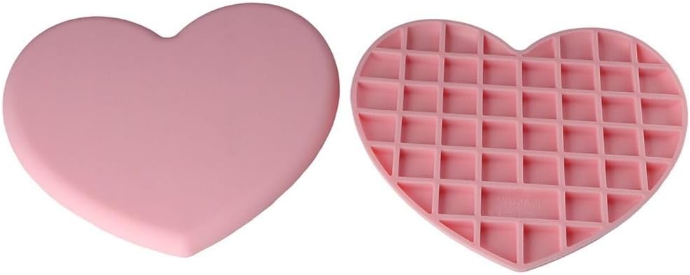 1pc Silicone Placemat, Pink, Silicone Heart-Shaped Mat, Heat Resistant Pot Holders, Multipurpose Non-Slip Kitchen Hot Pads for Countertops & Tables, Hot Dishes, Cookware, 6.1 * 6.69in
