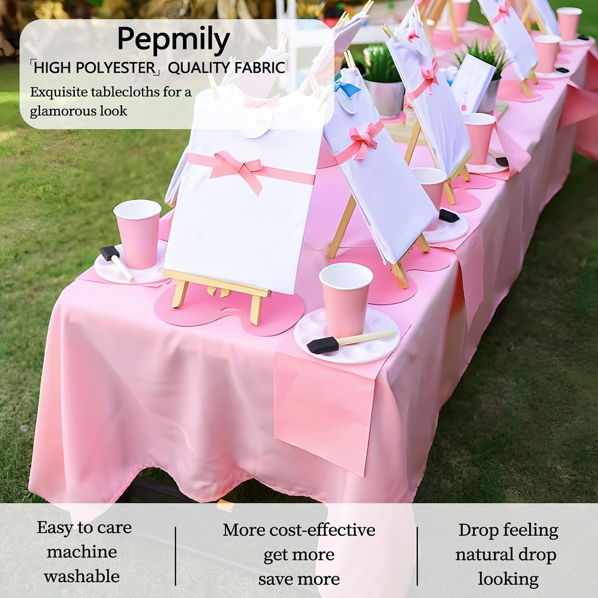 8 Pack 60 x 102 Inch Pink Tablecloth for 6 Foot Rectangle Tables
