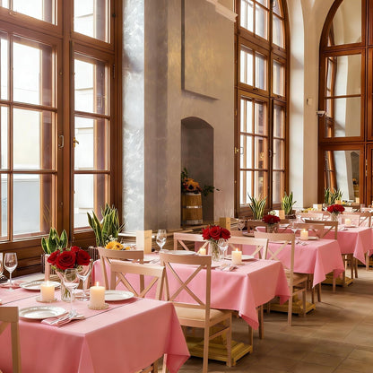 8 Pack 60 x 102 Inch Pink Tablecloth for 6 Foot Rectangle Tables