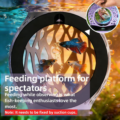 Floating Betta Hideout Cave & Shrimp Cave | Aquarium Floating Betta Skin |Shrimp Feeder | Multi-Function Resting Hideout Hammock & Small Fish Feeding Ring | Aquarium Decor Accessory (Pink)