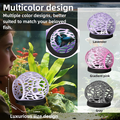 Floating Betta Hideout Cave & Shrimp Cave | Aquarium Floating Betta Skin |Shrimp Feeder | Multi-Function Resting Hideout Hammock & Small Fish Feeding Ring | Aquarium Decor Accessory (Pink)