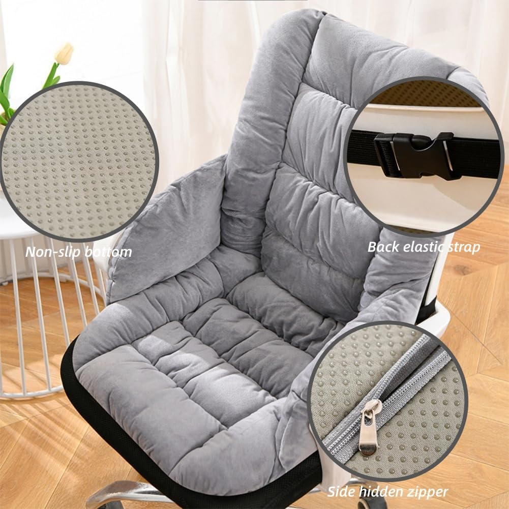 Desk Chair Cushion with High Back Support Office Chair Pad with Non-Slip Bottom Soft Cute Pink Seat Cushion for Office Car Gamer Home Kitchen