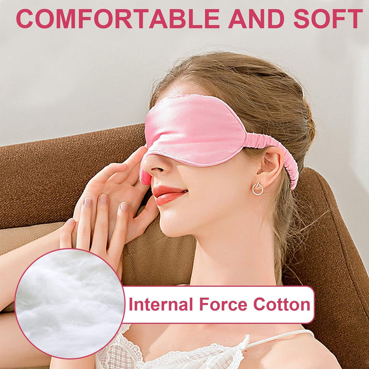 2 Pack Silk Sleep Masks, Light Blocking Eye Masks, Black & Pink