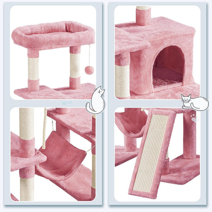 63in Large Cat Tree Cat Tower, Padded Perch, Stable Frame