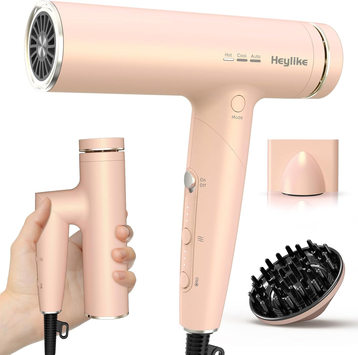 High-Speed Plasma Ion Hair Dryer, Foldable 1500W Professional Blow Dryer