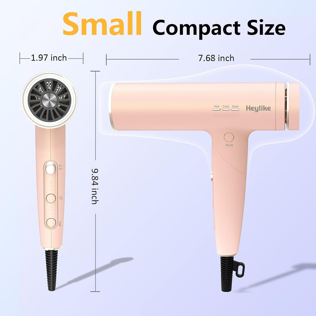 High-Speed Plasma Ion Hair Dryer, Foldable 1500W Professional Blow Dryer