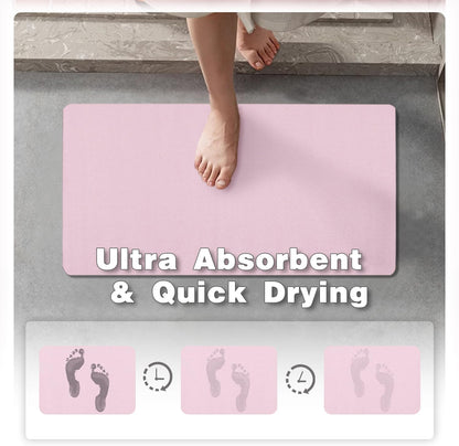 Thin Bath Mat, Small Bathroom Rugs Non Slip Washable, 16x24 Pink