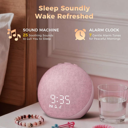 Sound Machine Alarm Clock for Bedroom: 25 Natural Sleep Sounds