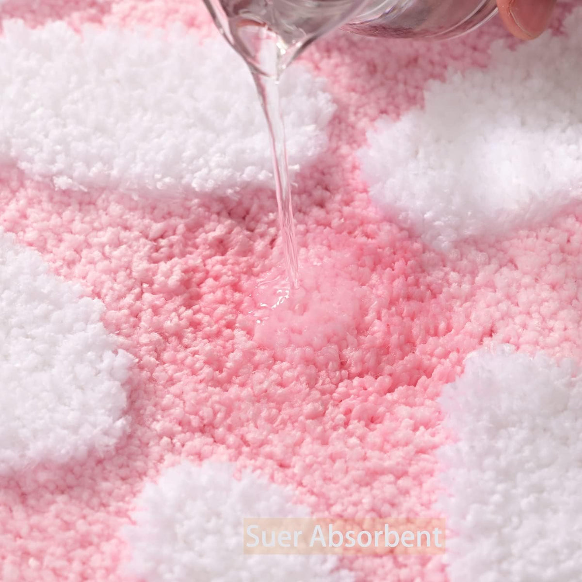 Pink Bathroom Rugs Cute Daisy Bath Mat White and Yellow Flower Decor Rug Non Slip Floor Carpet Microfiber Bathmat Super Absorbent Machine Washable Bathtub Mats for Shower (16x24 inch)
