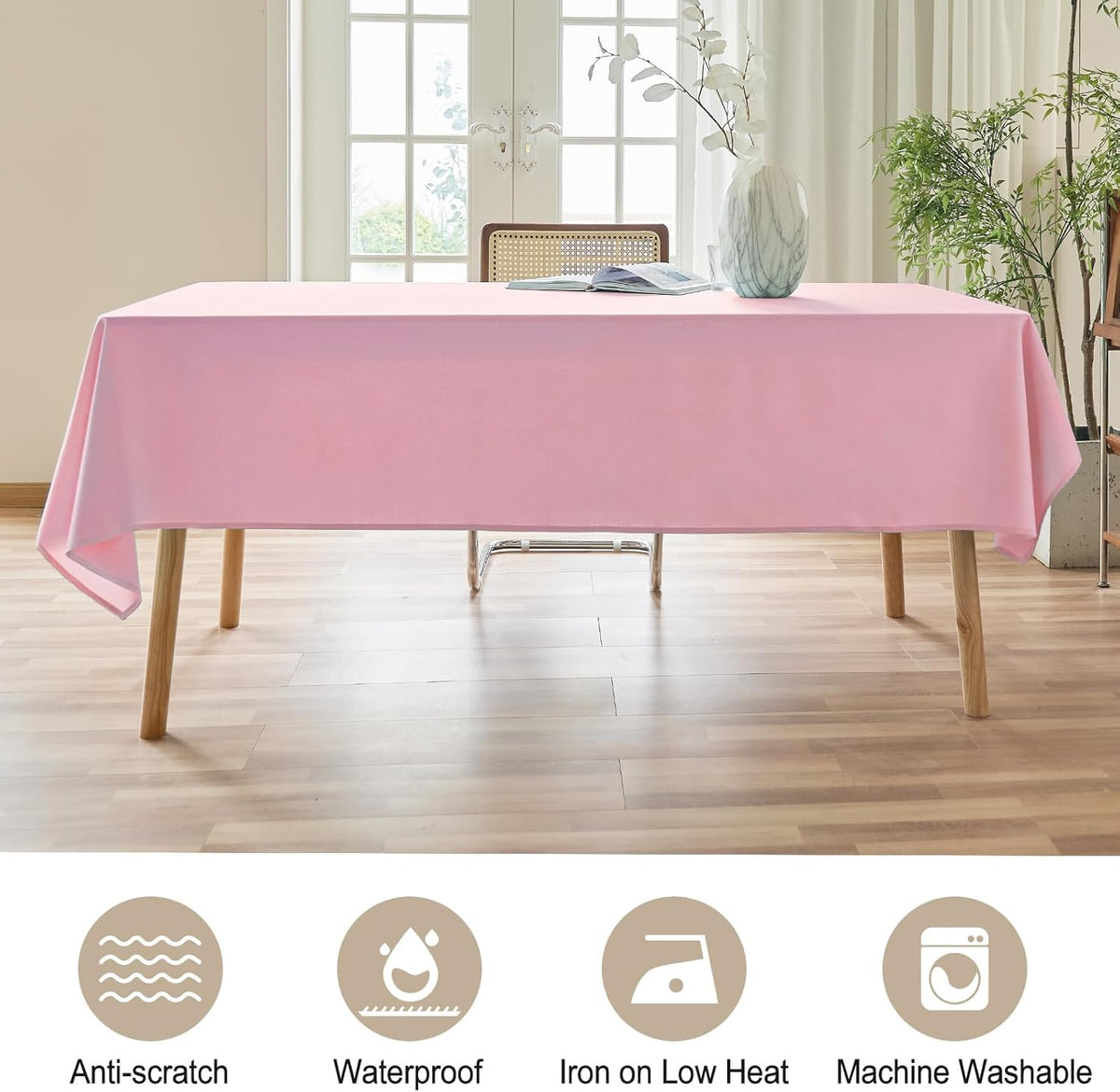 Textured Table Cloth Rectangle 52x70 Inch for Home Kitchen Decor