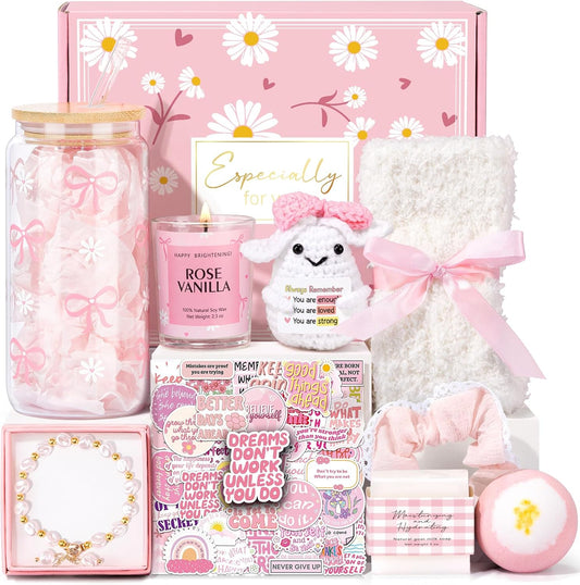 Gifts for Teenage Girls, Teen Girl Gifts Trendy Stuff, Birthday Gifts Preppy Valentines Day Gift for Teen Girls Coquette Cute Set for Girly Tween 12-14 Sweet 16-18 Daughter Sister Niece Friend Pink