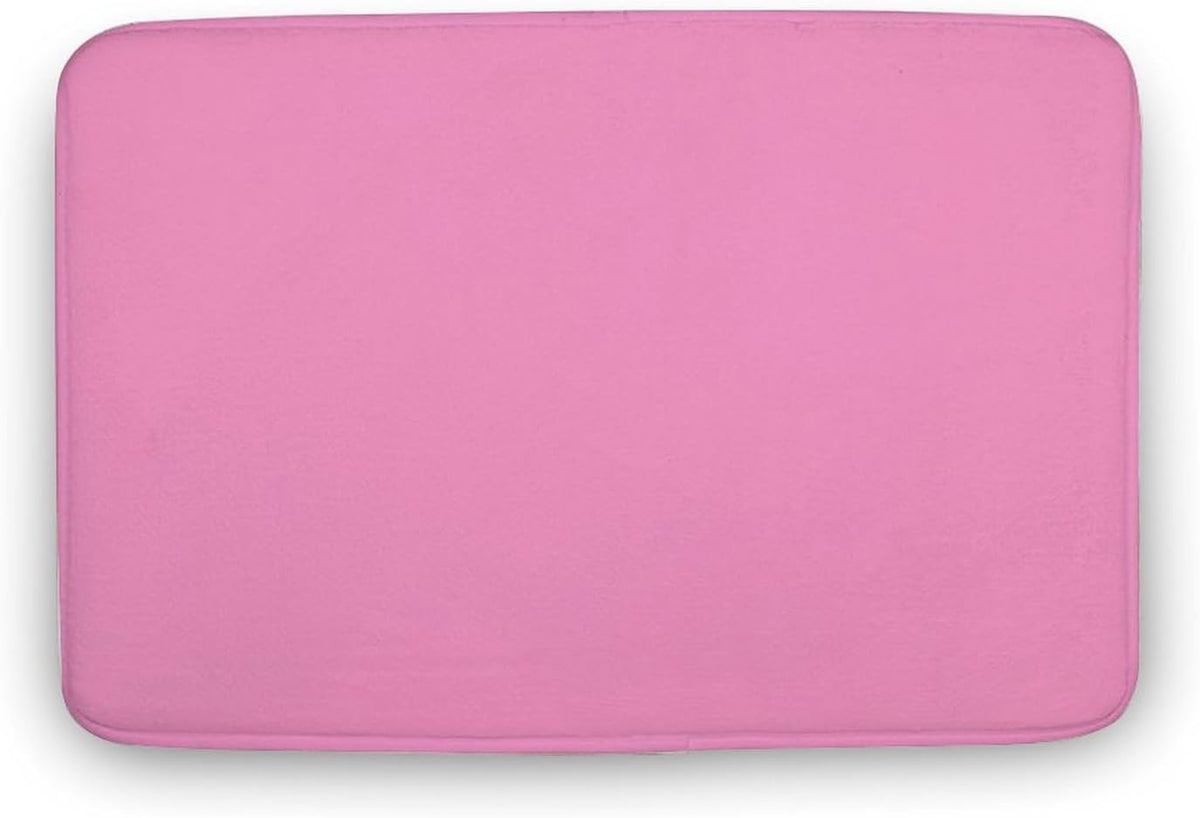 Light Pink Elegant Simple Bathroom Rug, Non Slip & Soft Absorbent Bath Mat Carpets for Bathroom 16" x 24"