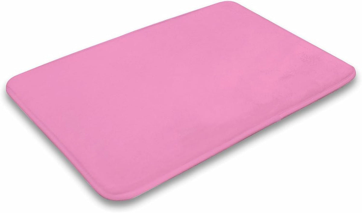 Light Pink Elegant Simple Bathroom Rug, Non Slip & Soft Absorbent Bath Mat Carpets for Bathroom 16" x 24"