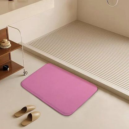 Light Pink Elegant Simple Bathroom Rug, Non Slip & Soft Absorbent Bath Mat Carpets for Bathroom 16" x 24"
