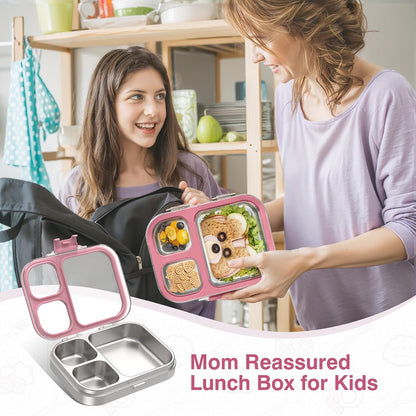 HOMEKOL Stainless Steel Bento Lunch Box, Pink, 3.3Cups