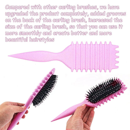 1 PCS Curly Hair Brush, Curl Defining Brush (Pink)