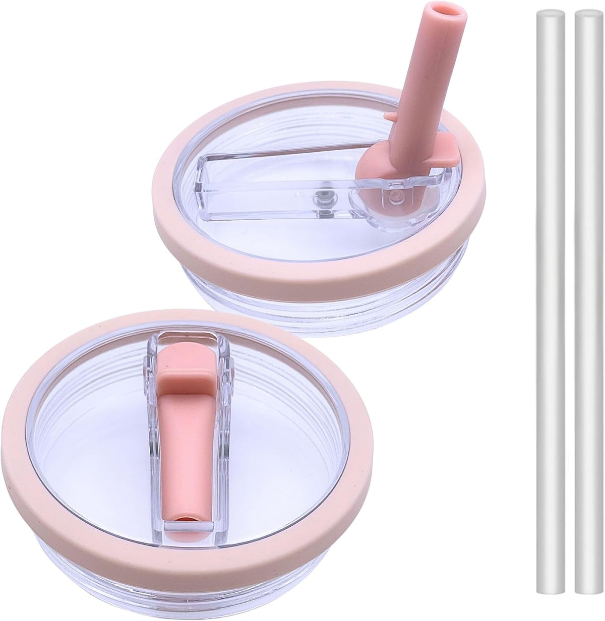 2 Pack 40 Oz Stanley Replacement Lid, Flip Straw Leak Proof Top Fit For Quencher, Spill Proof Design Tumbler Lid Replacement, Stanley Cup Lid Accessories (Light Pink 2 Pcs)