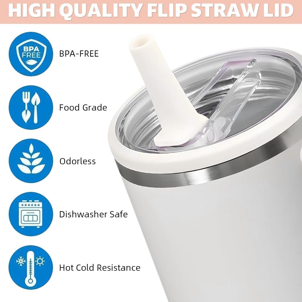 2 Pack 40 Oz Stanley Replacement Lid, Flip Straw Leak Proof Top Fit For Quencher, Spill Proof Design Tumbler Lid Replacement, Stanley Cup Lid Accessories (Light Pink 2 Pcs)