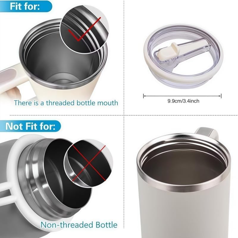 2 Pack 40 Oz Stanley Replacement Lid, Flip Straw Leak Proof Top Fit For Quencher, Spill Proof Design Tumbler Lid Replacement, Stanley Cup Lid Accessories (Light Pink 2 Pcs)