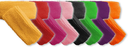 1 Inch Thin Cotton Terry Athletic Wrist Sweatbands