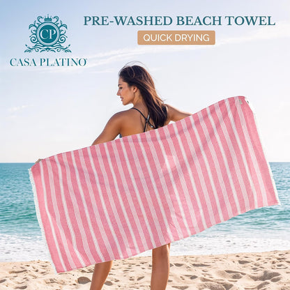 Oversized Beach Towel, Lightweight Quick Dry Pool - Candy Pink
