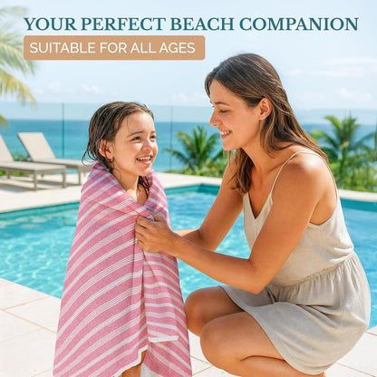 Oversized Beach Towel, Lightweight Quick Dry Pool - Candy Pink