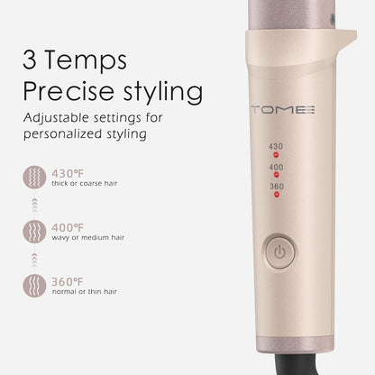 Mini Oval Wand 1.25 in, 3 Heat 360–430°F, Dual Voltage Travel Curler