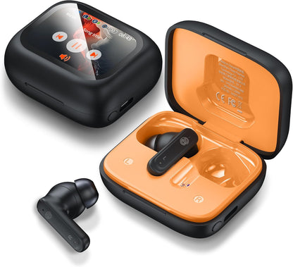 Wireless Earbuds Bluetooth 5.4 Headphones, Touch Screen, Call ENC Noise Cancelling, USB Charging Case for iPhone/Android, Black