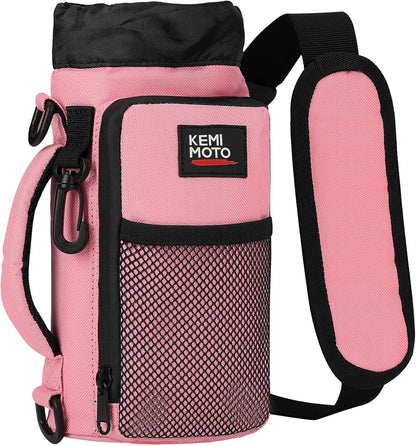 Water Bottle Holder Bag, Water Bottle Carrier with Adjustable Shoulder Strap, Water Bottle Pouch Holder for Hiking, Camping, Fishing, Compatible with YETI STANLEY SLM 32 oz, 40 oz, 64 oz