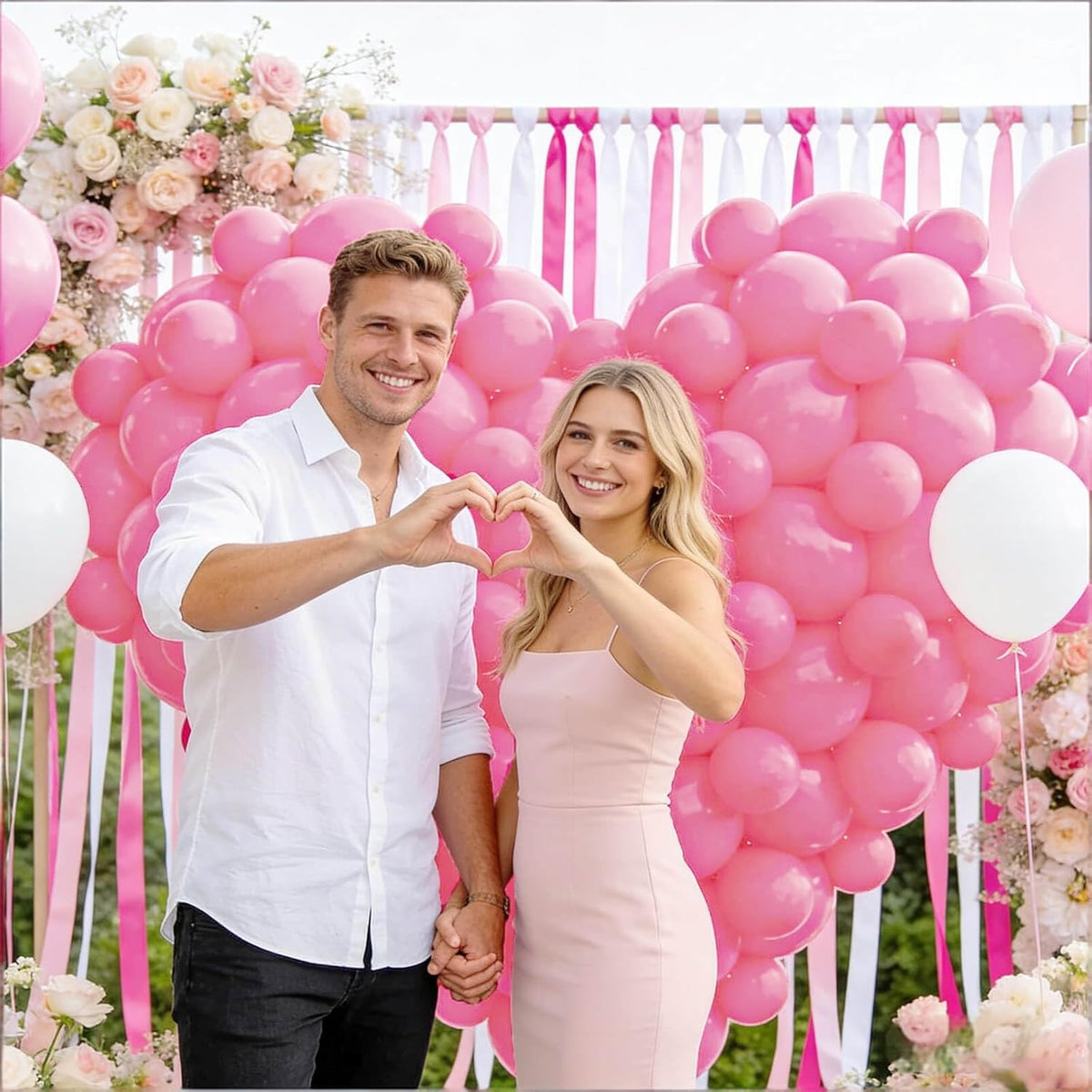 Pink Balloon 110pcs, Pink Latex Balloons12 inch for Birthday Valentine's Day Wedding(with 2 Ribbons)