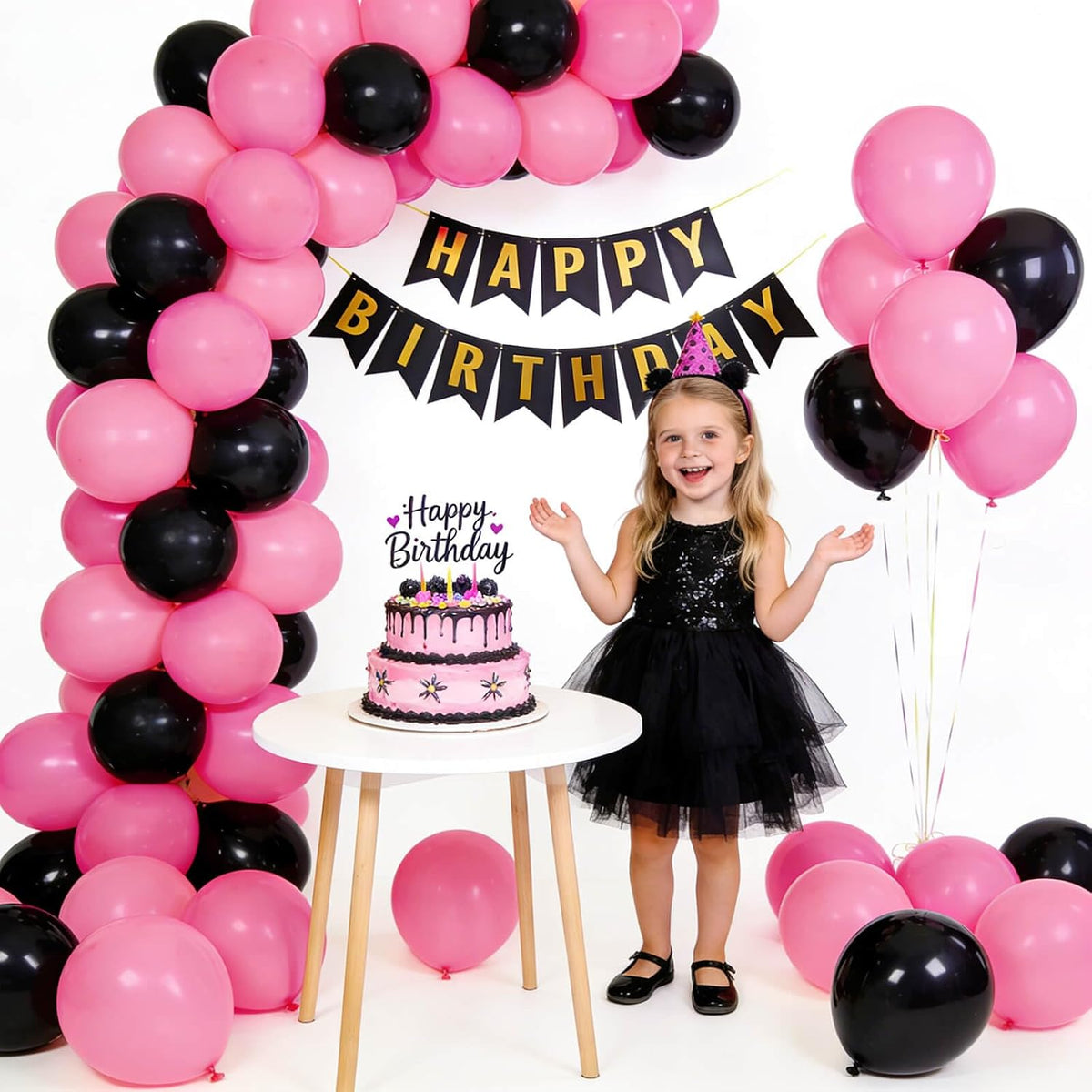 Pink Balloon 110pcs, Pink Latex Balloons12 inch for Birthday Valentine's Day Wedding(with 2 Ribbons)