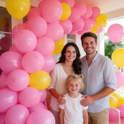 Pink Balloon 110pcs, Pink Latex Balloons12 inch for Birthday Valentine's Day Wedding(with 2 Ribbons)