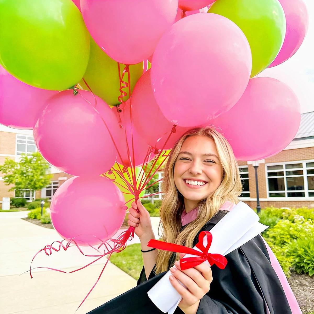 Pink Balloon 110pcs, Pink Latex Balloons12 inch for Birthday Valentine's Day Wedding(with 2 Ribbons)