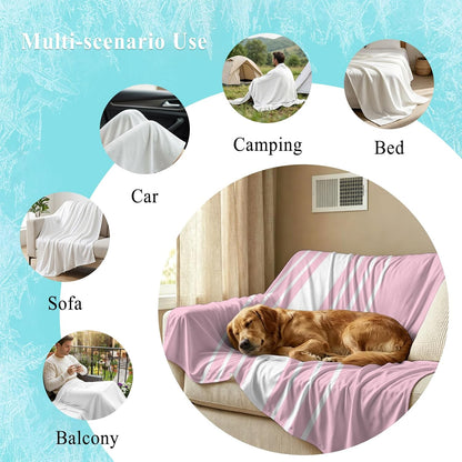 40"x60" Lap Cooling Blanket Pink Stripes Ice Silk Lightweight Breathable Soft Summer Blanket for Hot Sleepers Couch Bed Sofa Camping Spring Summer