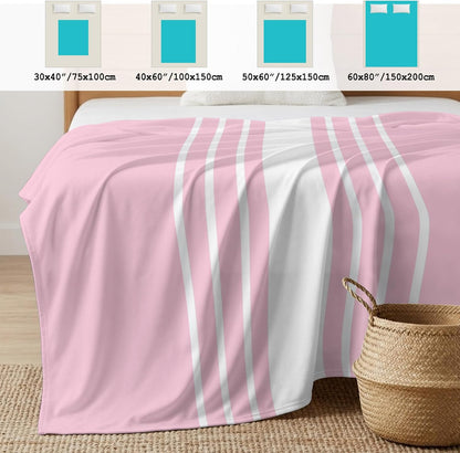 40"x60" Lap Cooling Blanket Pink Stripes Ice Silk Lightweight Breathable Soft Summer Blanket for Hot Sleepers Couch Bed Sofa Camping Spring Summer