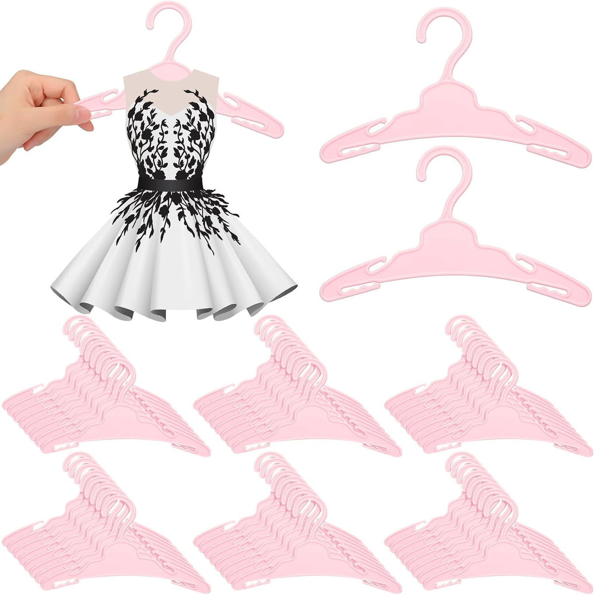 50 Pcs Pink Doll Clothes Hangers for 18 Inch Dolls