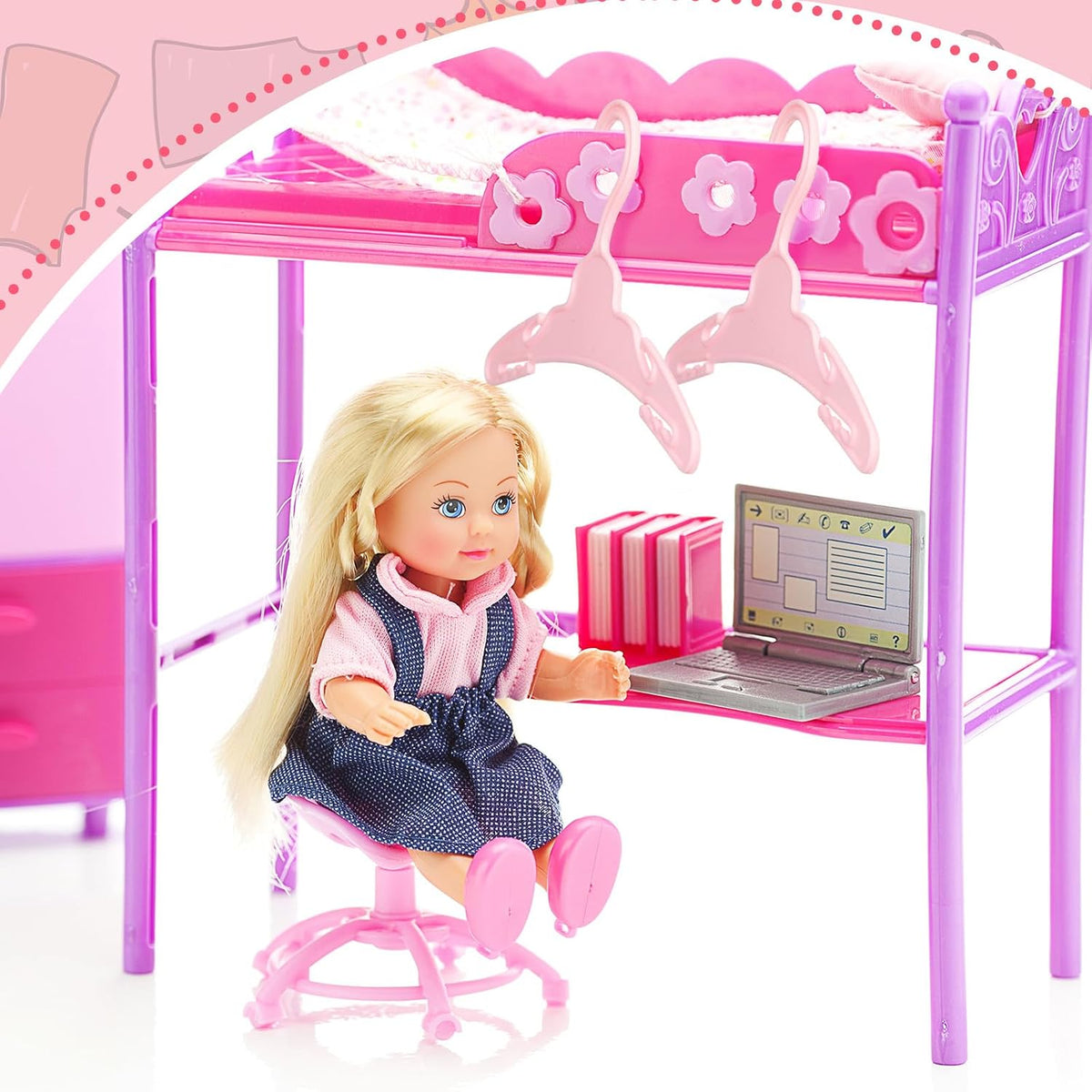 50 Pcs Pink Doll Clothes Hangers for 18 Inch Dolls